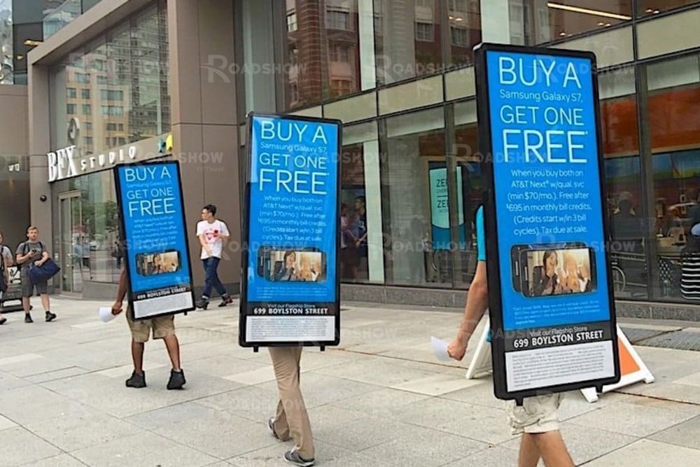 Dịch vụ tổ chức Roadshow đi bộ, Human Billboard Dịch vụ tổ chức Roadshow đi bộ, Human Billboard
